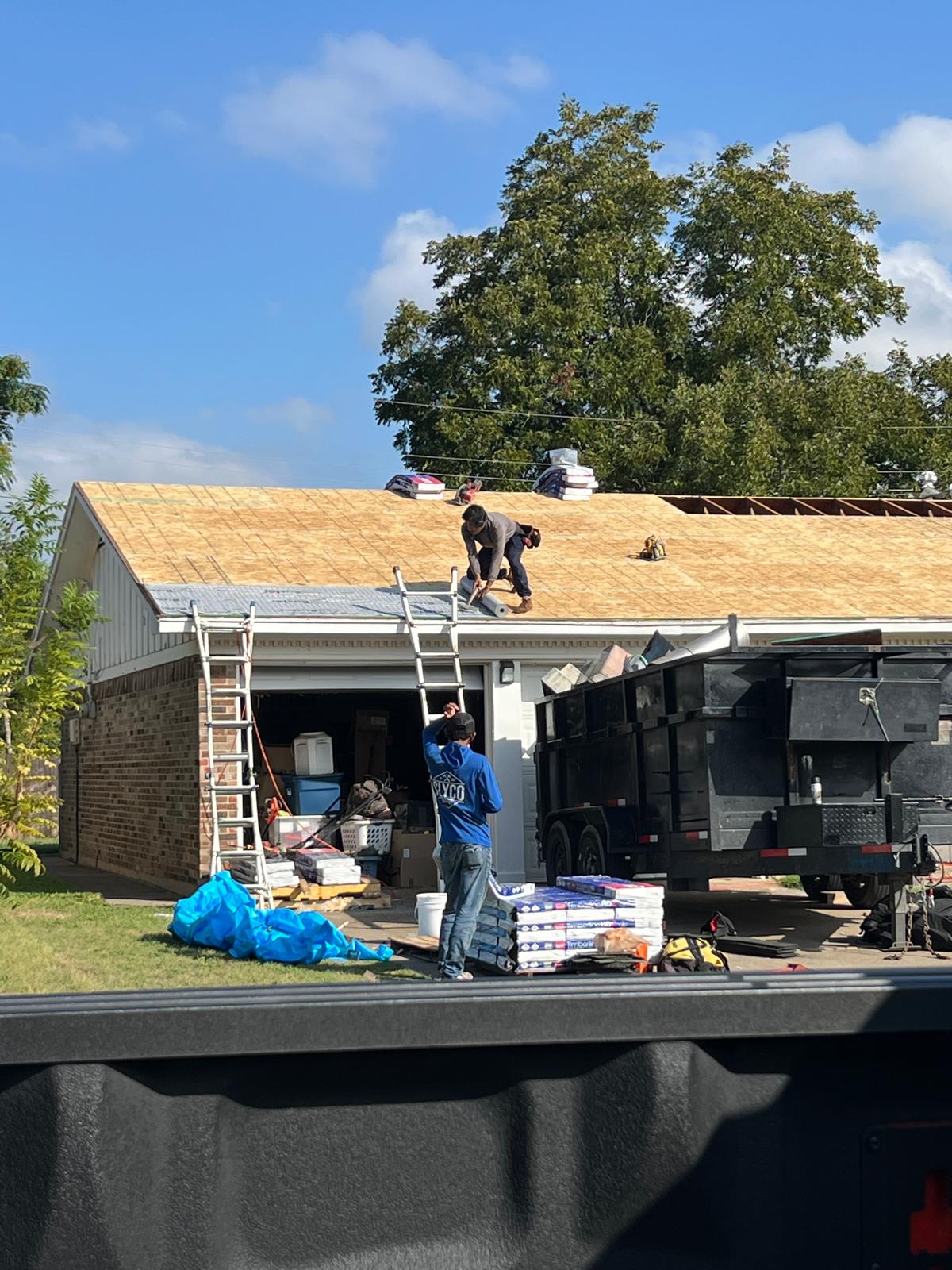Roof decking work
