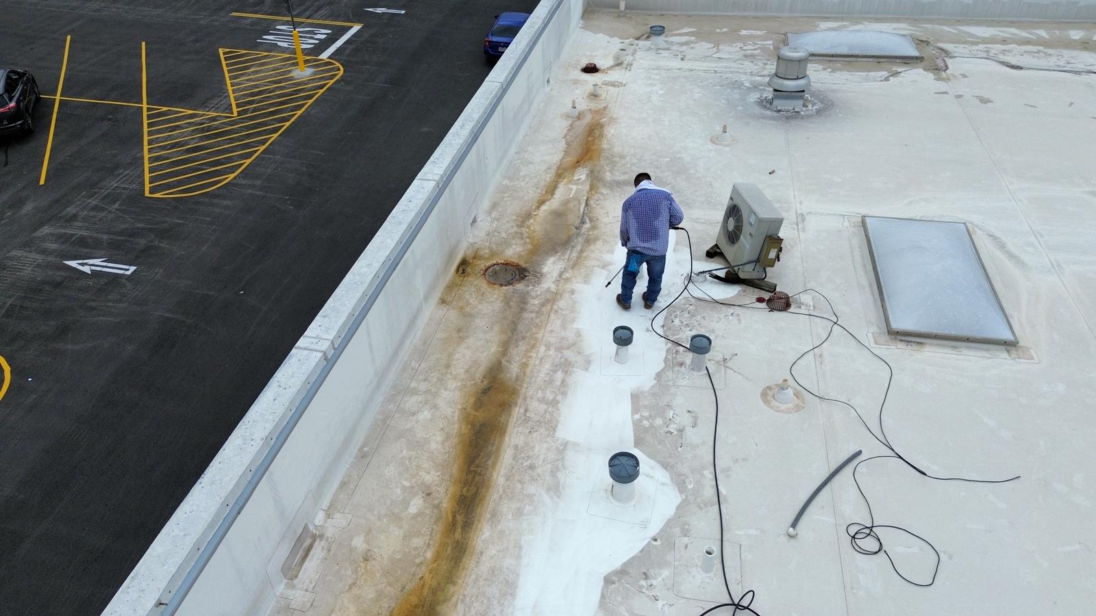 Commercial roof surface preparation
