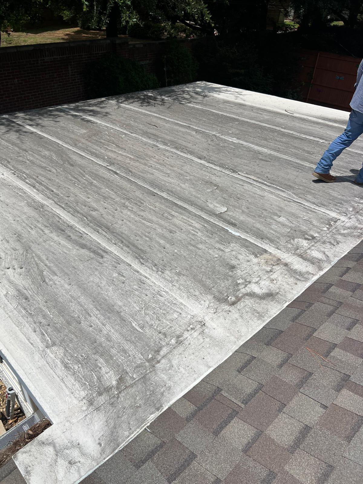 Low-slope roof at the shingle junction